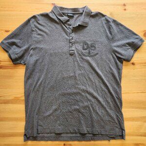 DIESEL, dark gray polo shirt, mens